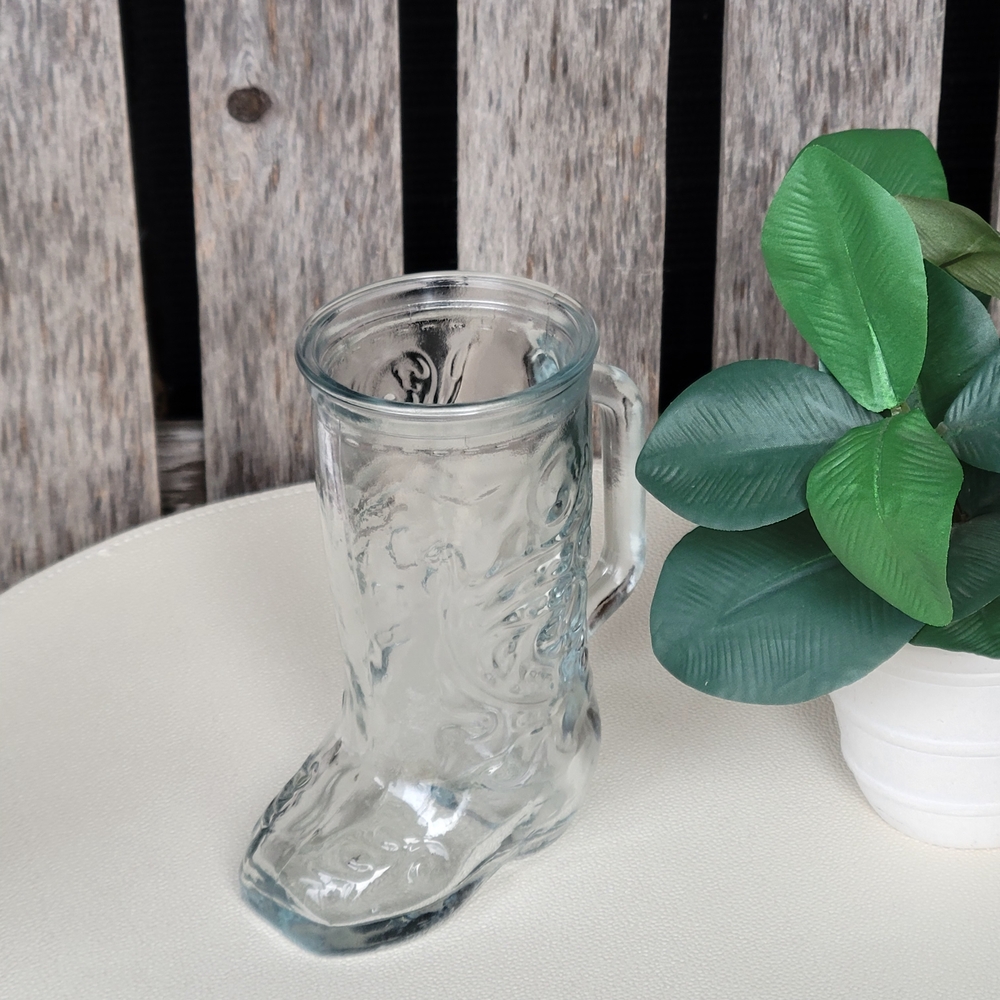 Clear Glass Boot-Shaped Mug